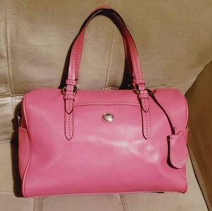 Coach Peyton Leather Nancy Satchel Purse in Pink